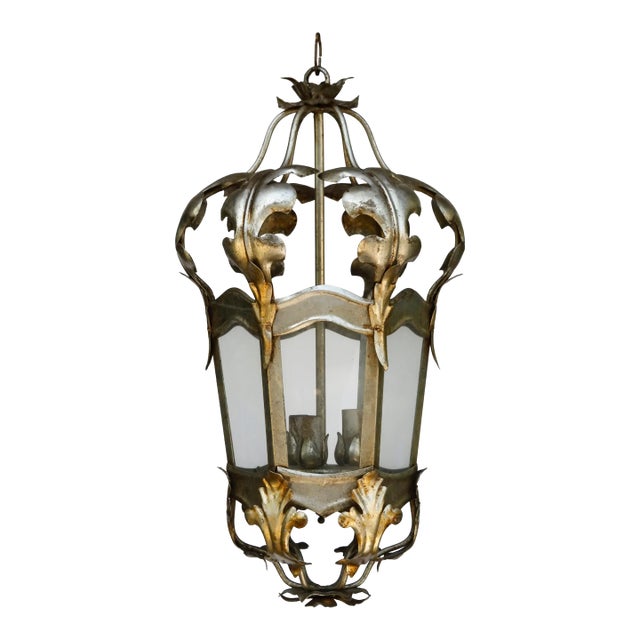 Antique Italian Tole Hanging Lantern For Sale