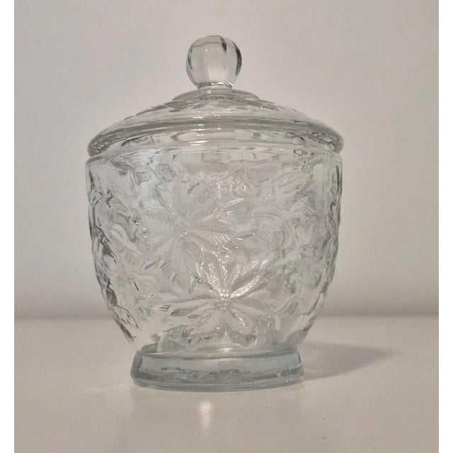 American Vintage Princess House Fantasia Crystal Sugar Bowl With Lid & Creamer Set For Sale - Image 3 of 5
