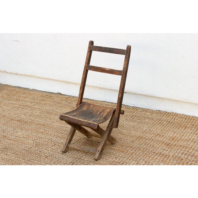 Antique Folding Travelers' Chair For Sale - Image 4 of 10