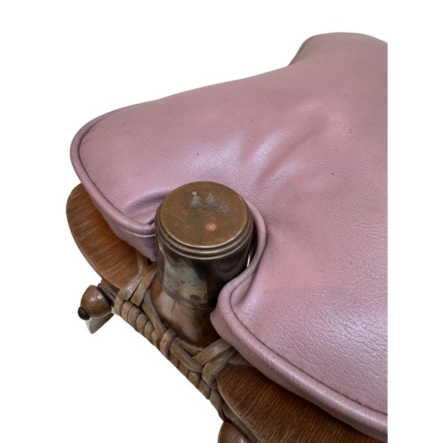 Midcentury Canel Saddle Stool For Sale In Los Angeles - Image 6 of 6