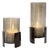 Fluted Fire Cylinder Candleholders Set/2 For Sale