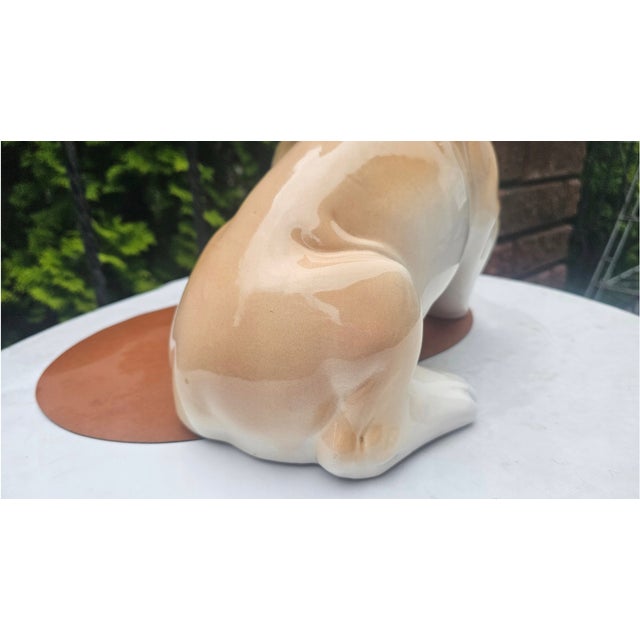 Porcelain lion figurine, 1960s–1970s, dimensions: height 37 cm, width 37 cm, depth 22 cm.
