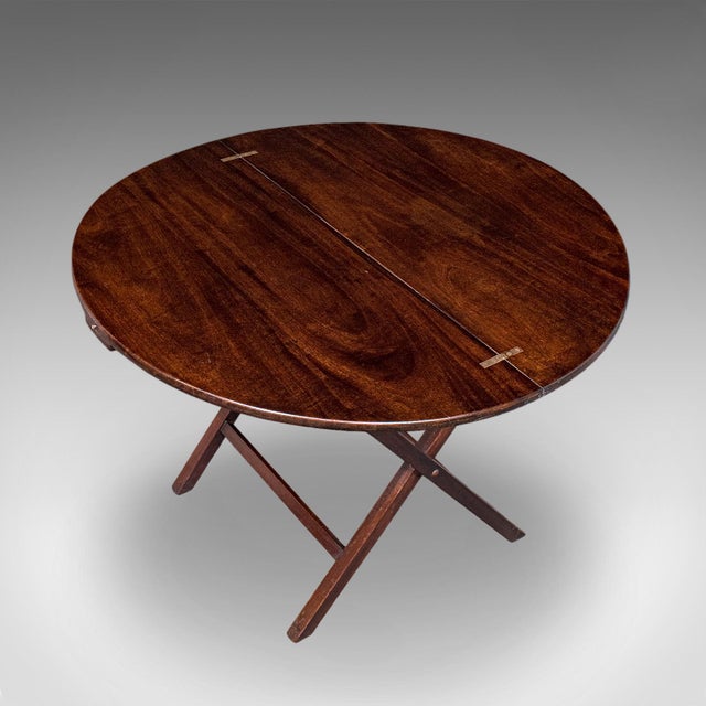 Brown Antique Kitchen Garden Table, English, Folding, Coaching, Occasional, Edwardian For Sale - Image 8 of 12