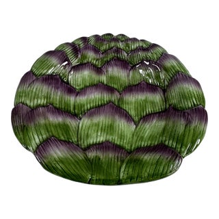 Late 20th Century Fitz and Floyd French Market Artichoke Majolica Style Wall Plate For Sale
