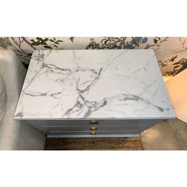 Royal Nightstand With Statuary Marble Top For Sale In Houston - Image 6 of 8