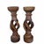 Vintage Hand carved open barley twist candlestick holders. Intentional aged finish. Made in India. Measure 5” diameter x...
