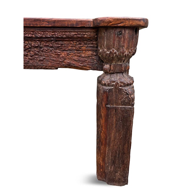 Vintage Architectural Carved Console Table For Sale In Los Angeles - Image 6 of 7