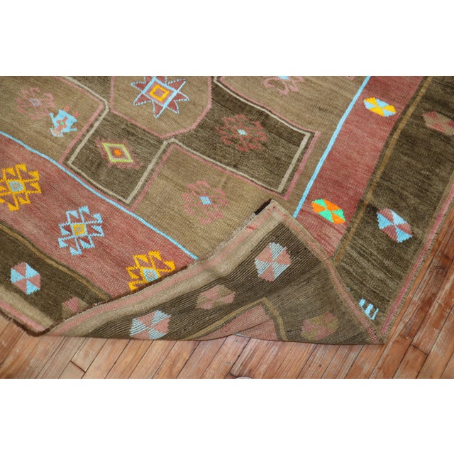 Mid 2 0th Century Whimsical Animal Border Figurative Turkish Rug For Sale - Image 4 of 6