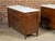 Pair of French 19th Century Three-Drawer Walnut Commodes with White Marble Tops For Sale - Image 11 of 12
