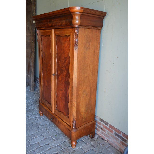 Antique Mahogany Biedermeier Maids Cupboard For Sale - Image 6 of 9