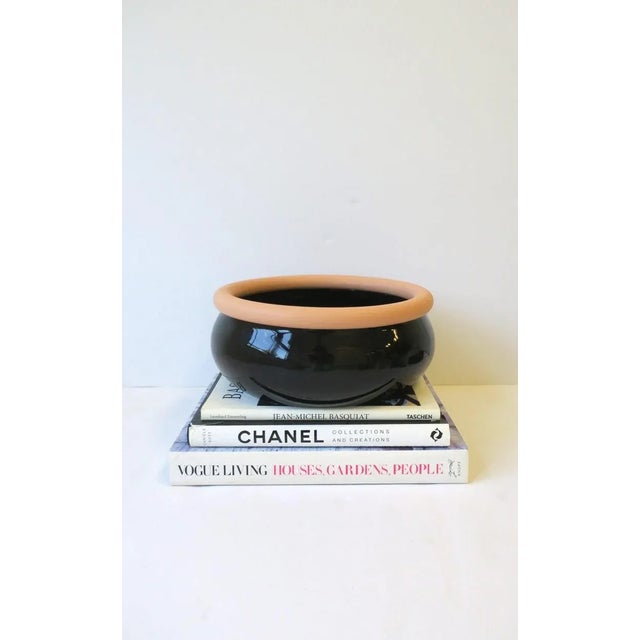 Postmodern Postmodern Black and Terracotta Ceramic Bowl, 1980s 1990s For Sale - Image 3 of 7