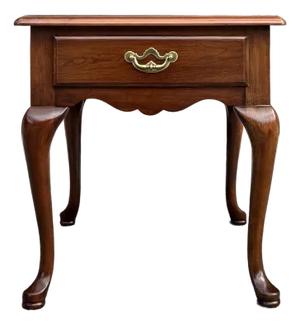 Vintage Thomasville Collectors Cherry Queen Anne 1 Drawer Side Table