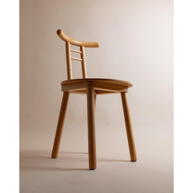 Minimalist Light Wood Chair, Italy, 1980s For Sale - Image 9 of 13