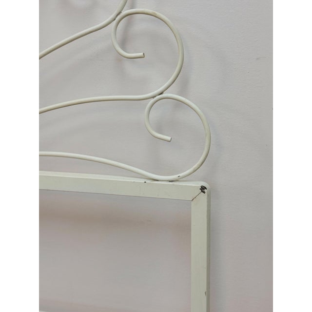 Pair of White Wrought Iron Twin Headboards French Country Farmhouse Whimsical For Sale - Image 11 of 13