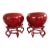Pair of Large Chinese Red Oxblood Porcelain Urns Jardinieres on Carved Stands For Sale