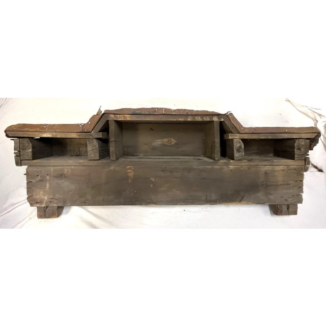 Early 20th Century Architectural Salvage Wood Transom With Tin Top For Sale - Image 12 of 13