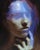 Vaporize by Josh Sorrell | Oil on Panel Portrait of a Person with Abstract Features For Sale