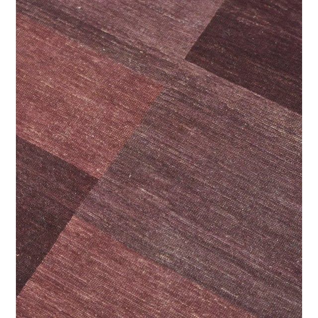 MANSOUR Contemporary Flatweave Patchwork Wool Rug For Sale - Image 4 of 8