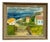 Coastal Landscape with House, 1950s, Oil Painting on Panel, Framed For Sale