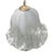 Vintage Murano Glass Opaline White Clear Ruffled Tulip 1 Light Chandelier Fixture For Sale
