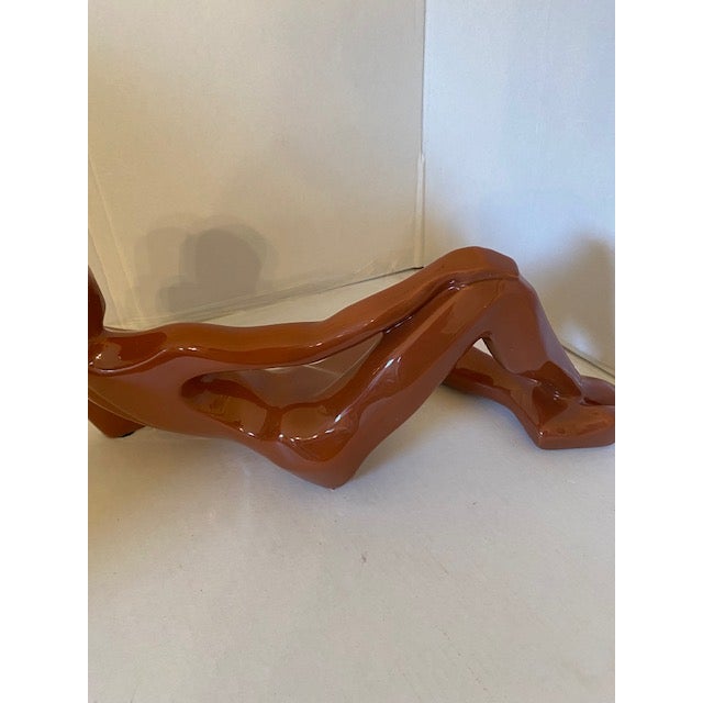 Vintage Mid Century Modern Abstract Reclining Nude Female Sculpture High Gloss Produced by Jaru For Sale - Image 6 of 10
