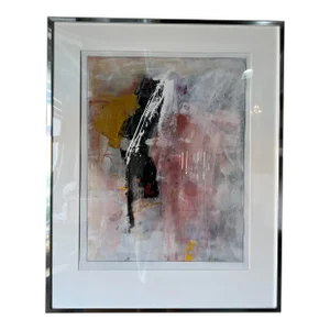 1980's Tony Magar Expressionist Abstract Painting, Framed
