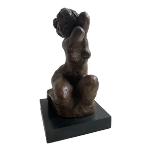 Circa 1940s WPA Era Eugenie Gershoy Bronze Female Nude Modernist Sculpture