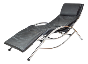 Leather Chaise Lounge, 1980s