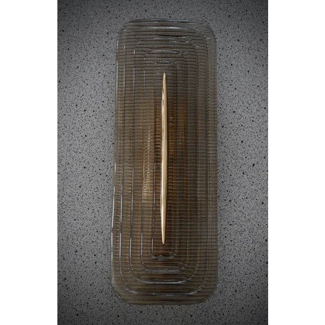 Art Deco Style Smoky Murano Glass and Brass Wall Sconce, 2000 For Sale - Image 10 of 10