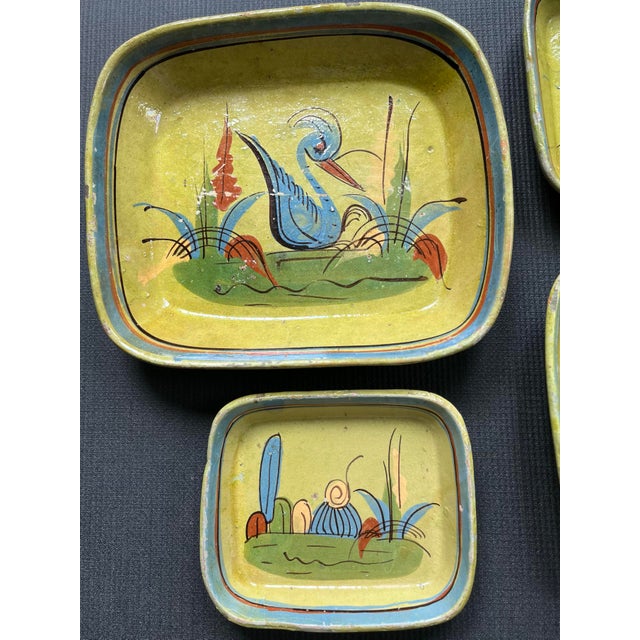 Olive 1940s Tlaquepaque Mexican Folk Art Pottery Nesting Bowls-Set of 4 For Sale - Image 8 of 11