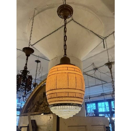 Vintage 1940s Root Beer Barrel Pendant Ceiling Light Rewired For Sale - Image 9 of 12