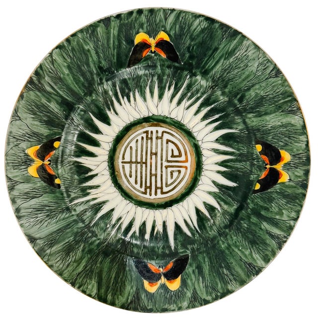 An Instant Gallery Wall: Vintage Famille Verte "Bok Choy" Plates, set of 4. A quintessential staple of of Chinoiserie and...