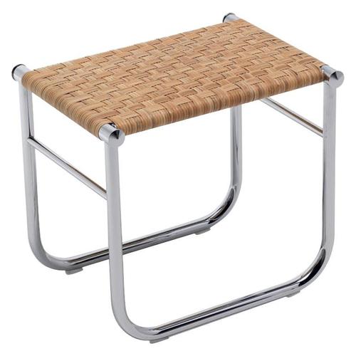 Wood LC9 Stool in Rattan and Metal by Charlotte Perriand for Cassina For Sale - Image 7 of 7