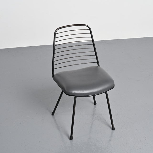 Modernist Wire Chairs attributed to Jean-Louis Bonnant, 1955, Set of 4 For Sale - Image 11 of 13