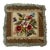 Vintage Savonnerie-Style Rug Cushion Cover, Floral, Brown Velvet & Fringe, 18"x18" For Sale