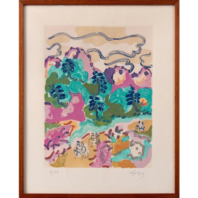 Paper Charles Lapicque, Forest Walk, Lithograph on Paper, Framed For Sale - Image 7 of 10