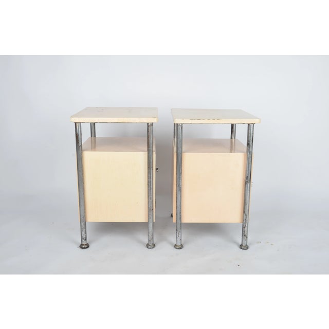 Bauhaus Nightstands in Tubular Steel and Walnut from Vichr, 1930s, Set of 2 For Sale - Image 6 of 8