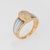 Stylish vintage diamond & fluted mother of pearl ring crafted in 19k yellow gold (circa 1980s). Crafted in Portuguese 19k...
