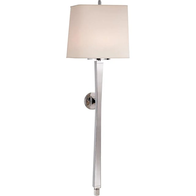 Edie Baluster Sconce in Polished Nickel with Natural Paper Shade Designer: Thomas O'Brien Height: 32.75" Extension: 7"...