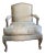 Classic Light Sage Green French Country Bergere Chair For Sale