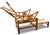 Victorian Wishbone Bamboo & Cane Reclining Armchairs with Pull Out Ottoman, Set of 2 For Sale - Image 6 of 14