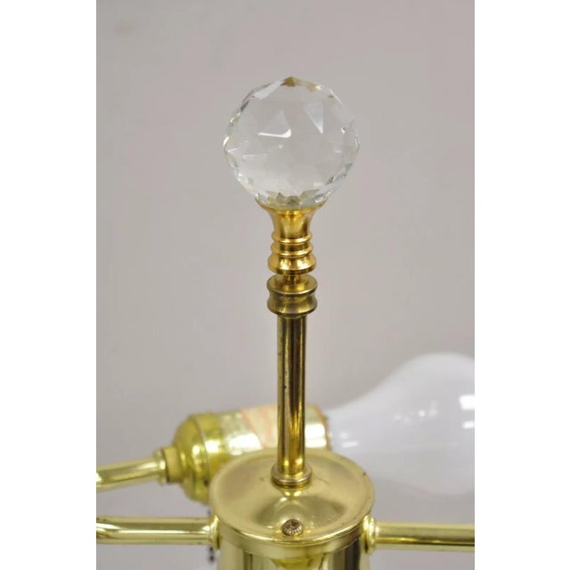 Metal Vintage Hollywood Regency Green Onyx Stone Corinthian Column Table Lamp For Sale - Image 7 of 12