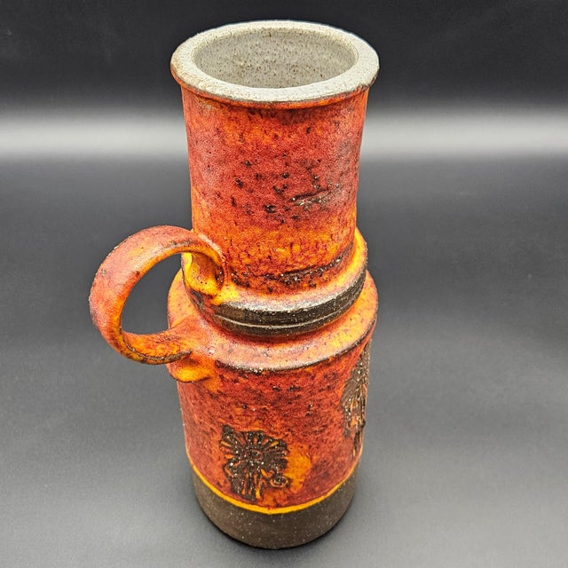 1960s Vintage Fat Lava Ceramic Handled Jug, 1960s For Sale - Image 5 of 7