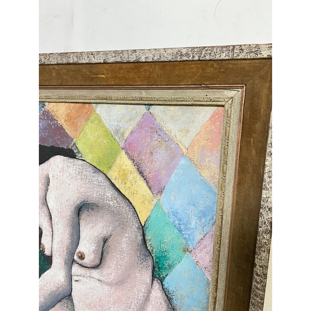 Paint C. 1950s Wallace Michael Figurative Expressionist Nude For Sale - Image 7 of 7