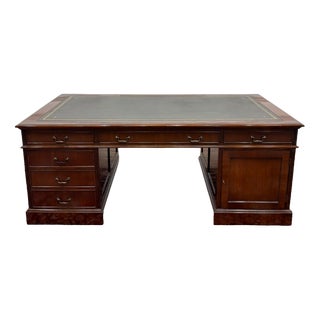 Large English Classic Partner Desk For Sale