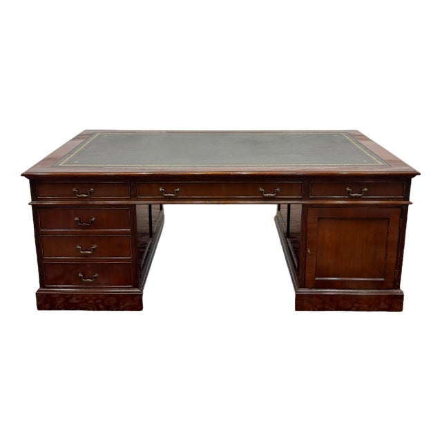 Large English Classic Partner Desk For Sale