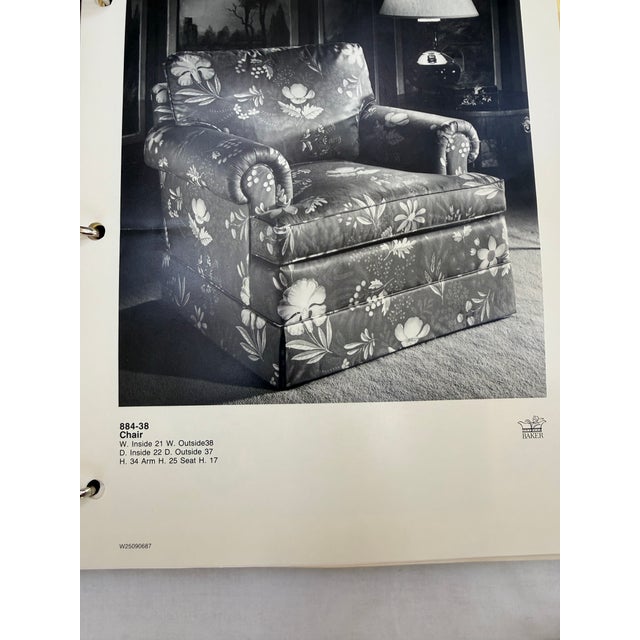 Baker Hollywood Regency Suite C1990: Tufted Chesterfield Sofa, Tufted Barrel Club Chair, Rolled-Arm Club Chair For Sale - Image 16 of 16