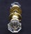 Vintage Octagon Glass Bullet Brass Passage Door Knob Set For Sale - Image 4 of 6
