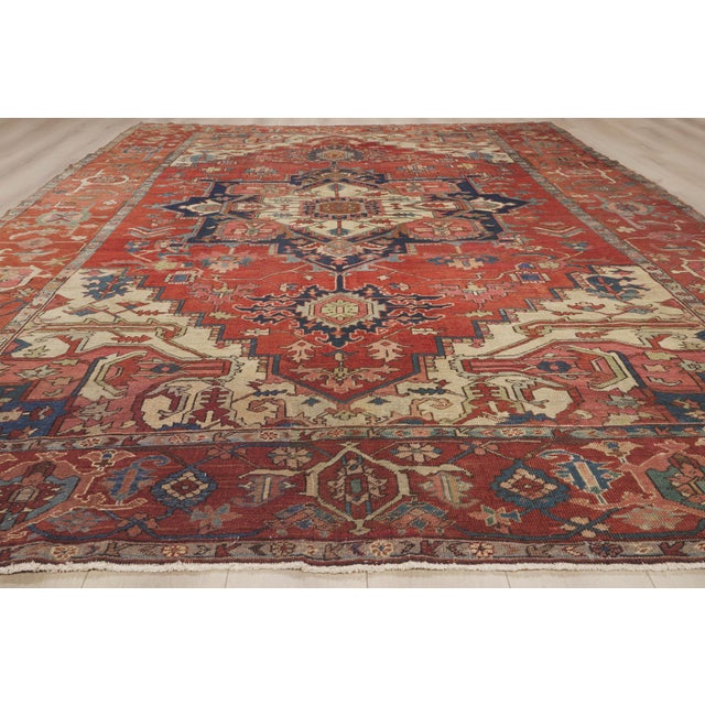 Late 19th Century Persian Serapi Rug, 09'08 X 13'02 For Sale - Image 9 of 10