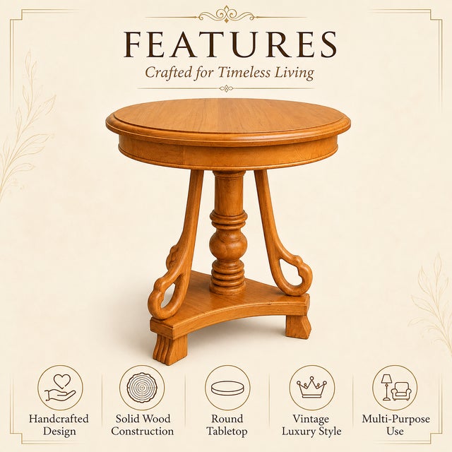 Handmade Wooden Side Table With Glass Top, Carved Wood End Table, Luxury Bedside Table, Vintage Accent Table, Solid Wood Nightstand Decor For Sale - Image 4 of 9